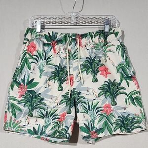 Laguna Swim Men's Tropical Print Lined Swim‎ Shorts Size Large 3 Pockets